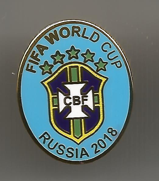 Badge Brasil Russia 2018  light blue